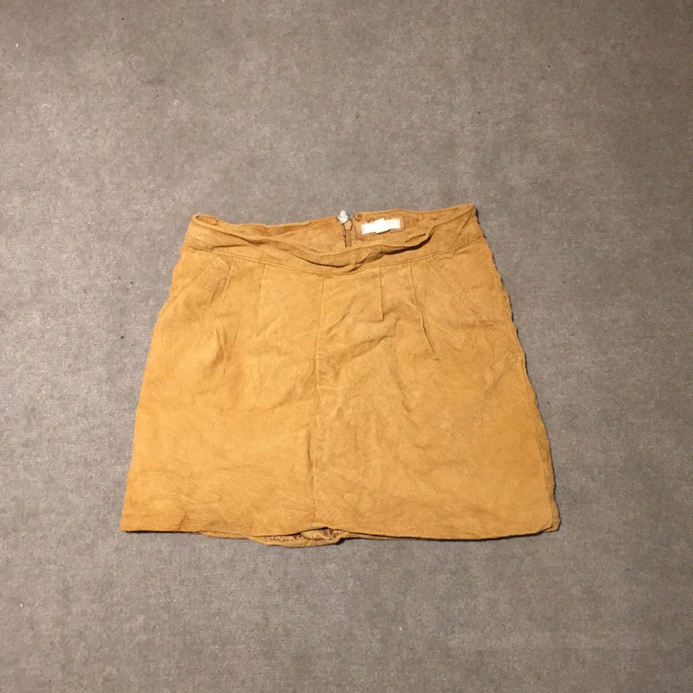 Suede mini skirt